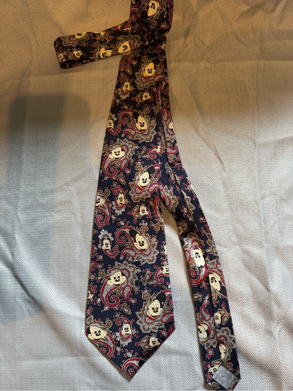 Balenciaga Black Red Gold Paisley Character Motif Silk Tie